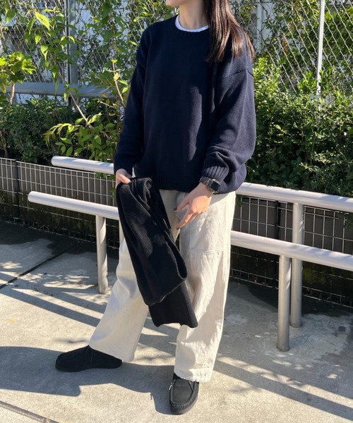 BROKEN BASE（ブロークンベース）の「5Gコットンクルーネックニット（ニット/セーター・メンズ・ネイビー/グレー・MEDIUM/LARGE）」の5枚目の写真