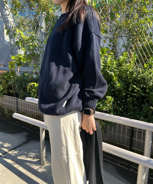 BROKEN BASE（ブロークンベース）の「5Gコットンクルーネックニット（ニット/セーター・メンズ・ネイビー/グレー・MEDIUM/LARGE）」の6枚目の写真