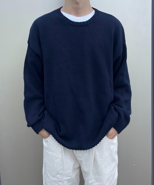BROKEN BASE（ブロークンベース）の「5Gコットンクルーネックニット（ニット/セーター・メンズ・ネイビー/グレー・MEDIUM/LARGE）」の20枚目の写真