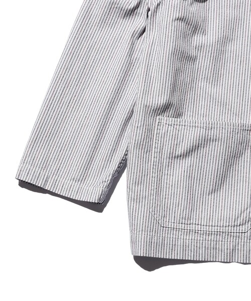 BEAMS PLUS（ビームスプラス）の「BEAMS PLUS / マルチカラー ヒッコリー ミリタリー ショールカラー ジャケット（ブルゾン・メンズ・グレー/ベージュ・S/L/M/XL）」の12枚目の写真
