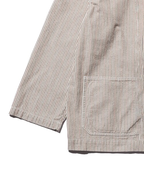 BEAMS PLUS（ビームスプラス）の「BEAMS PLUS / マルチカラー ヒッコリー ミリタリー ショールカラー ジャケット（ブルゾン・メンズ・グレー/ベージュ・S/L/M/XL）」の17枚目の写真