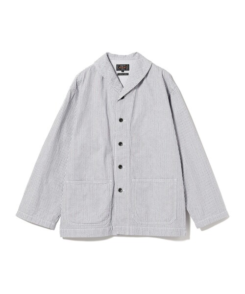 【GREY】BEAMS PLUS / マルチカラー ヒッコリー ミリタリー ショールカラー ジャケット BEAMS PLUS / マルチカラー ヒッコリー ミリタリー ショールカラー