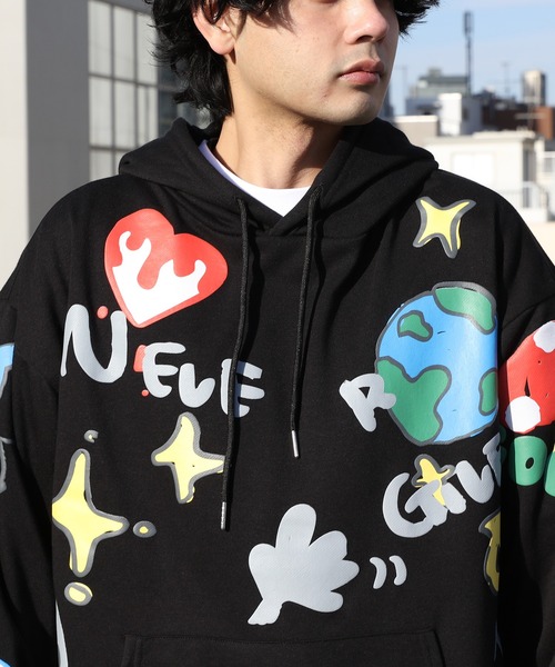 8(eight)（エイト）の「総柄グラフィックプルパーカー（パーカー