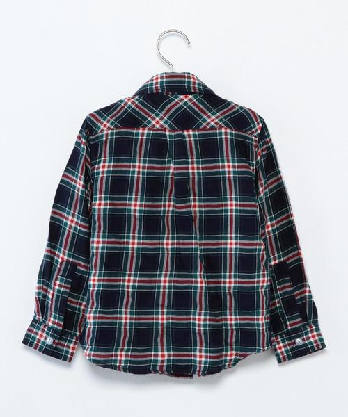 SHIPS（シップス）の「SHIPS KIDS:シャーリング チェック シャツ(kids)（シャツ/ブラウス・キッズ・ネイビー/レッド・100/120/110/130）」の3枚目の写真