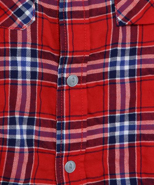 SHIPS（シップス）の「SHIPS KIDS:シャーリング チェック シャツ(kids)（シャツ/ブラウス・キッズ・ネイビー/レッド・100/120/110/130）」の7枚目の写真