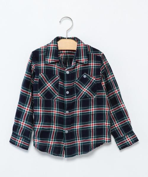 SHIPS（シップス）の「SHIPS KIDS:シャーリング チェック シャツ(kids)（シャツ/ブラウス・キッズ・ネイビー/レッド・100/120/110/130）」の10枚目の写真