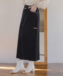 mysty woman | サイドスリットデニムスカート 996671(スカート)