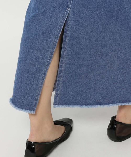 mysty woman（ミスティウーマン）の「サイドスリットデニムスカート 996671（スカート・レディース・ライトブルー/ブラック/ブルー・FREE）」の15枚目の写真