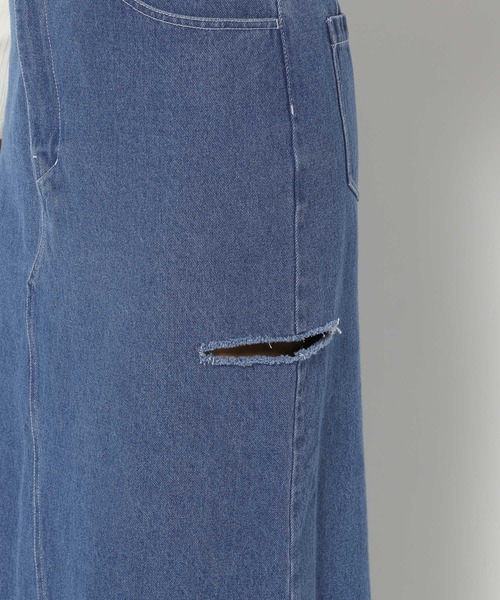 mysty woman（ミスティウーマン）の「サイドスリットデニムスカート 996671（スカート・レディース・ライトブルー/ブラック/ブルー・FREE）」の18枚目の写真