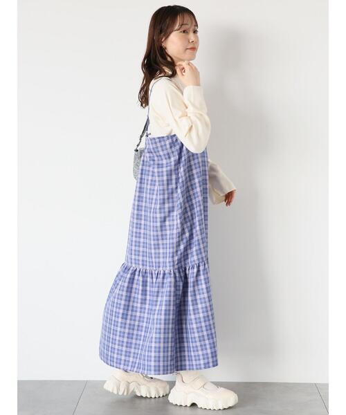 ehka sopo（エヘカソポ）の「ティアードキャミワンピース（ワンピース・レディース・グリーン/ベージュ/ブラック/ブルー・F）」の5枚目の写真