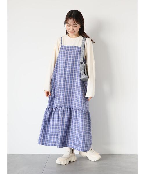 ehka sopo（エヘカソポ）の「ティアードキャミワンピース（ワンピース・レディース・グリーン/ベージュ/ブラック/ブルー・F）」の7枚目の写真