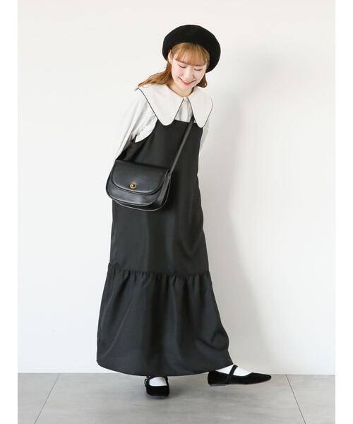 ehka sopo（エヘカソポ）の「ティアードキャミワンピース（ワンピース・レディース・グリーン/ベージュ/ブラック/ブルー・F）」の17枚目の写真