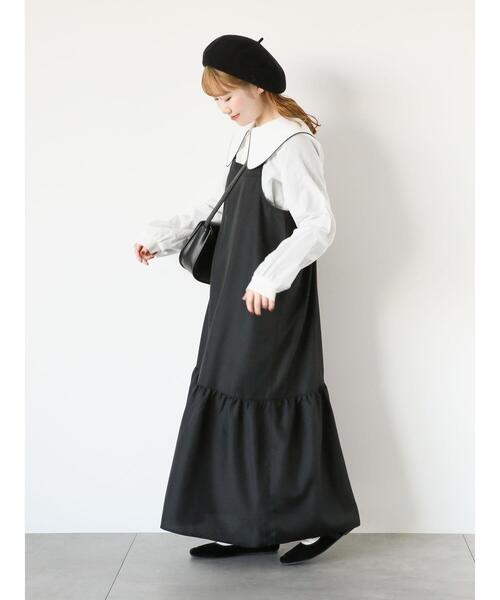 ehka sopo（エヘカソポ）の「ティアードキャミワンピース（ワンピース・レディース・グリーン/ベージュ/ブラック/ブルー・F）」の18枚目の写真