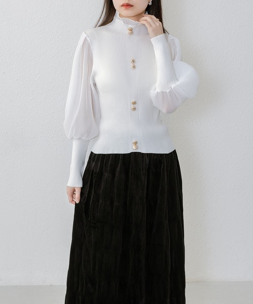 MAISON DE THERESE(メゾン ド テレーズ)の「ボリュームスリーブトータルネックニット(ニット/セーター・レディース・ベージュ/ブラウン/ホワイト/ブラック・FREE)」の8枚目の写真
