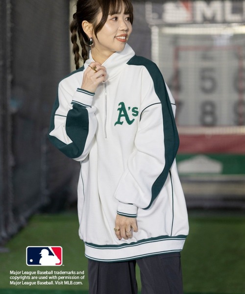 超レア！　レズミルズ　ハーフジップアップシャツ　レスミルズ LEPSIM（レプシィム）の「MLB ハーフジップ配色プルオーバー