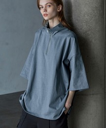【SERACE】Oversize short sleeve half zip T-Shirt / オーバーサイズ半袖ハーフジップTシャツ
