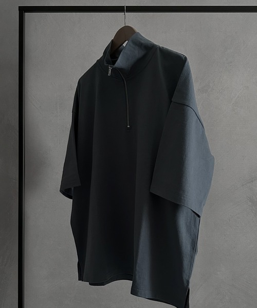 SERACE】Oversize short sleeve half zip T-Shirt / オーバー
