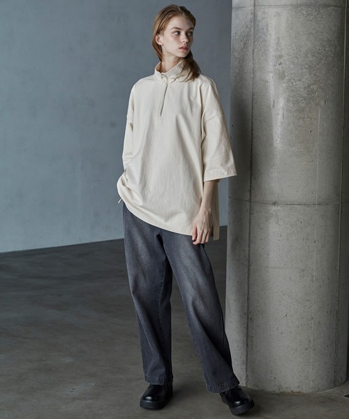 SERACE（セラス）の「【SERACE】Oversize short sleeve half zip