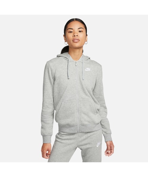NIKE(ナイキ)の「NIKE/ナイキ W NSW CLUB FLC FZ HOODIE/クラブフリースフルジップフーディ(パーカー・レディース・ブラック/オレンジ/グレー・XL/L/M/S/XS)」の2枚目の写真
