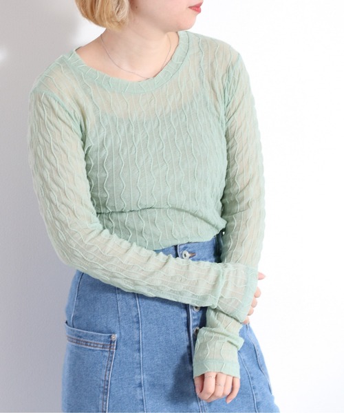 cepo(セポ)の「<新色追加>シアージャガードロンTee(Tシャツ/カットソー・レディース・ミント/ブラック/オフホワイト/オレンジ・M)」の7枚目の写真