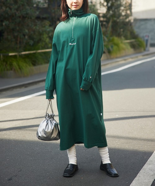 CONVERSE(コンバース)の「【CONVERSE】天竺ハーフZIPワンピース 3187-6806(ワンピース・レディース・グレー/ホワイト/グリーン・M)」の22枚目の写真