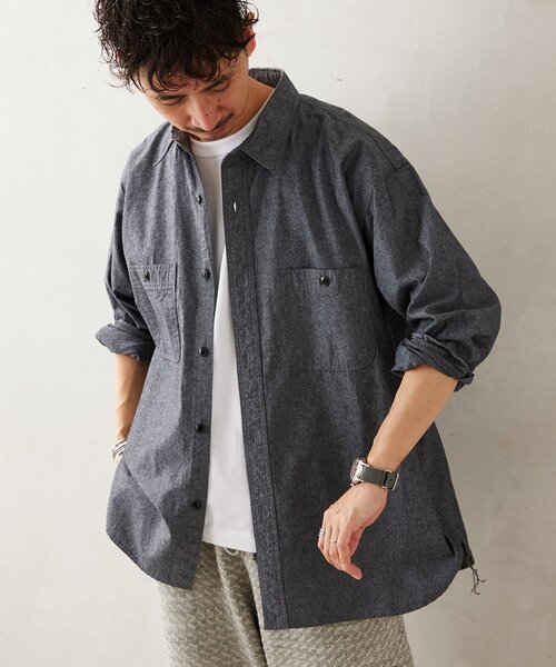 JOURNAL STANDARD relume(ジャーナルスタンダード レリューム)の「【HOUSE HOLD / ハウスホールド】シャンブレーシャツ(シャツ/ブラウス・メンズ・ブルー系その他/グリーン/ブラック・LARGE/MEDIUM)」の9枚目の写真