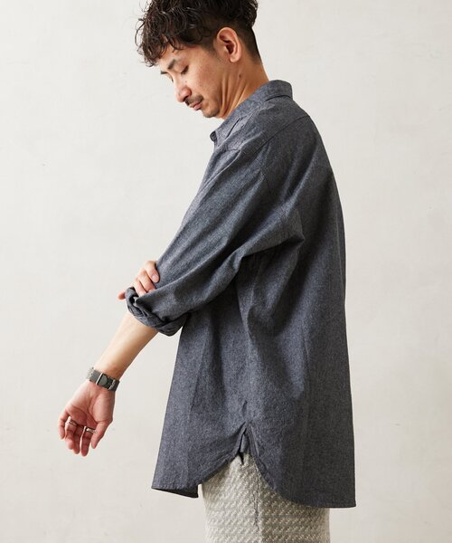 JOURNAL STANDARD relume(ジャーナルスタンダード レリューム)の「【HOUSE HOLD / ハウスホールド】シャンブレーシャツ(シャツ/ブラウス・メンズ・ブルー系その他/グリーン/ブラック・LARGE/MEDIUM)」の11枚目の写真