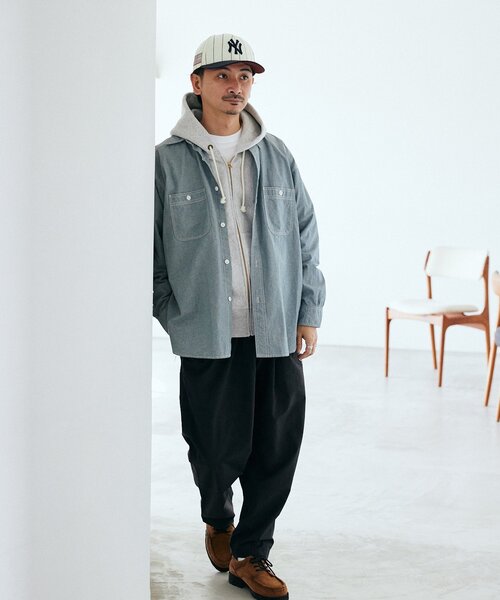 JOURNAL STANDARD relume(ジャーナルスタンダード レリューム)の「【HOUSE HOLD / ハウスホールド】シャンブレーシャツ(シャツ/ブラウス・メンズ・ブルー系その他/グリーン/ブラック・LARGE/MEDIUM)」の19枚目の写真