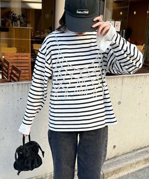 fredy emue（フレディエミュ）の「袖ドット釦ボーダープルオーバー（Tシャツ/カットソー・レディース・ホワイト系その他/レッド系その他/ブルー系その他・38）」の7枚目の写真