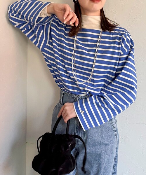 fredy emue（フレディエミュ）の「袖ドット釦ボーダープルオーバー（Tシャツ/カットソー・レディース・ホワイト系その他/レッド系その他/ブルー系その他・38）」の14枚目の写真