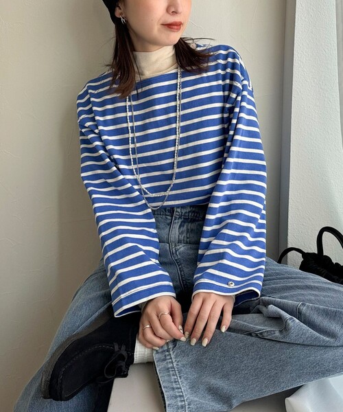 fredy emue（フレディエミュ）の「袖ドット釦ボーダープルオーバー（Tシャツ/カットソー・レディース・ホワイト系その他/レッド系その他/ブルー系その他・38）」の13枚目の写真