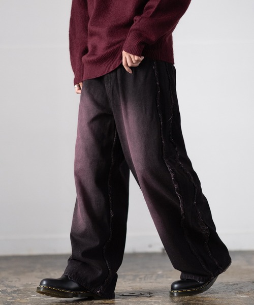 improves(インプローブス)の「フリンジ加工 デニム バギーパンツ(デニムパンツ・メンズ・ブラック/ブラック系/ブラック系1・MEDIUM/LARGE)」の2枚目の写真