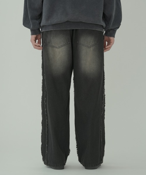 improves(インプローブス)の「フリンジ加工 デニム バギーパンツ(デニムパンツ・メンズ・ブラック/ブラック系/ブラック系1・MEDIUM/LARGE)」の6枚目の写真