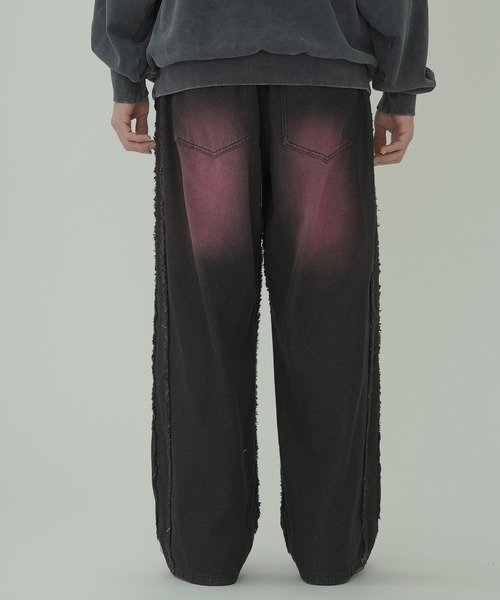 improves(インプローブス)の「フリンジ加工 デニム バギーパンツ(デニムパンツ・メンズ・ブラック/ブラック系/ブラック系1・MEDIUM/LARGE)」の9枚目の写真