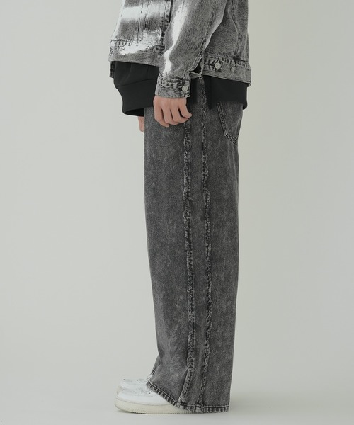 improves(インプローブス)の「フリンジ加工 デニム バギーパンツ(デニムパンツ・メンズ・ブラック/ブラック系/ブラック系1・MEDIUM/LARGE)」の10枚目の写真