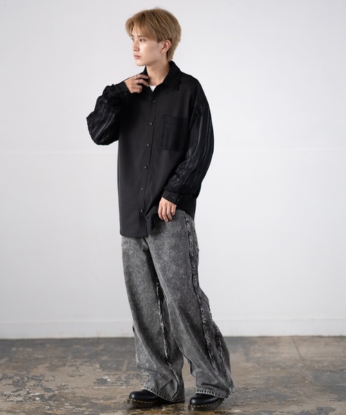 improves(インプローブス)の「フリンジ加工 デニム バギーパンツ(デニムパンツ・メンズ・ブラック/ブラック系/ブラック系1・MEDIUM/LARGE)」の20枚目の写真