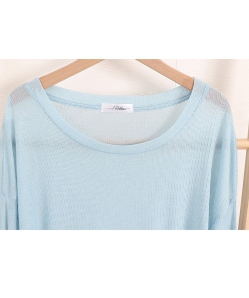 Miniministore(ミニミニストア)の「シアーライトニット レディースレイヤード(Tシャツ/カットソー・レディース・ホワイト/ブラック/アイボリー/ライトブルー/ピンク/グレー・FREE)」の16枚目の写真