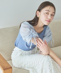 mysty woman | ドロストスリーブテレコプルオーバー 113501(Tシャツ/カットソー)