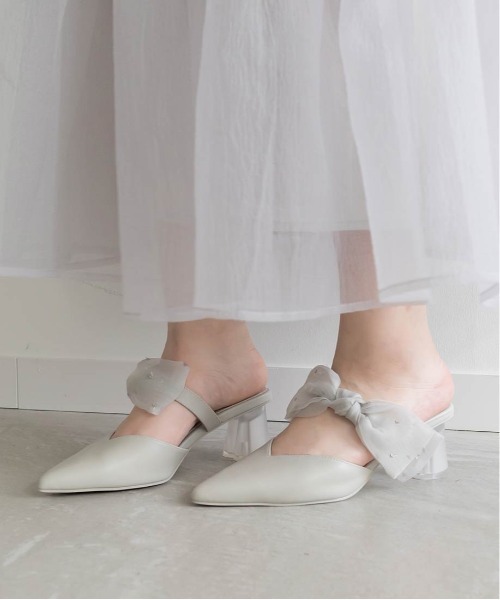 RANDA（ランダ）の「シアーリボンミュールパンプス（パンプス