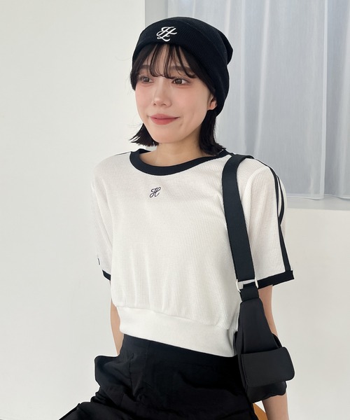Heather(ヘザー)の「ロゴ刺繍ニットワッチ 114278(ニットキャップ/ビーニー・レディース・ブラック/グレー・ONE SIZE)」の14枚目の写真