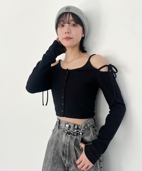 バーバリーブルーレーベル　サイドギャザーニット　リボン　ホース刺繍　38 バーバリーブルーレーベルサイドギャザーニット リボンホース
