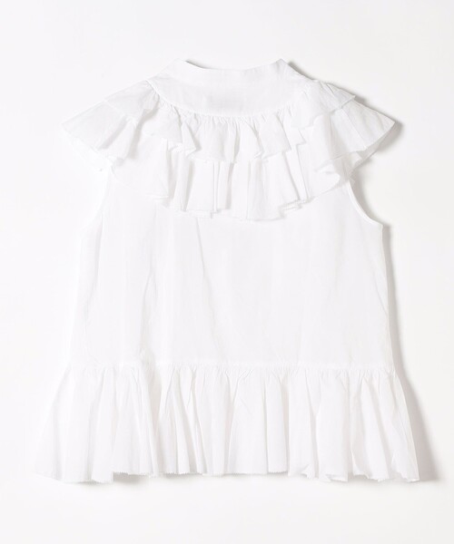 quaranciel(カランシエル)の「quaranciel:〈洗濯機可能〉コットン ボイル ラッフル ペプラム シャツ ブラウス(シャツ/ブラウス・レディース・カーキ/ブラック/ホワイト・ONE SIZE)」の10枚目の写真
