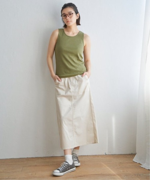 LBC(エルビーシー)の「サラヒヤプラスIラインスカート(スカート・レディース・ホワイト/ブラック/ダークオリーブ/ネイビー・M/L)」の7枚目の写真