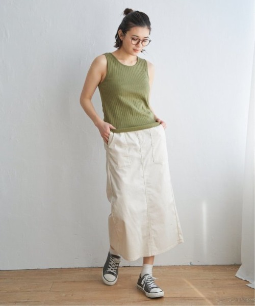 LBC(エルビーシー)の「サラヒヤプラスIラインスカート(スカート・レディース・ホワイト/ブラック/ダークオリーブ/ネイビー・M/L)」の8枚目の写真