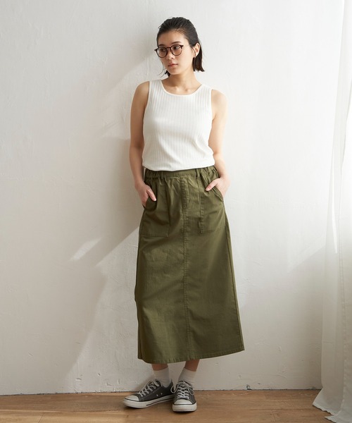 LBC(エルビーシー)の「サラヒヤプラスIラインスカート(スカート・レディース・ホワイト/ブラック/ダークオリーブ/ネイビー・M/L)」の10枚目の写真