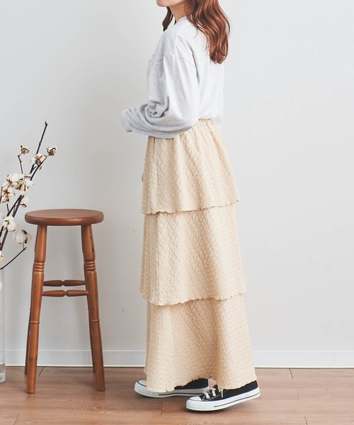 mil(ミル)の「【親子おそろい可能】ロゴ刺繍ロンT【レディースサイズ】(Tシャツ/カットソー・レディース・ホワイト/アッシュグレー/モカ/ラベンダー/ピンク/サックスブルー・S/XS)」の15枚目の写真