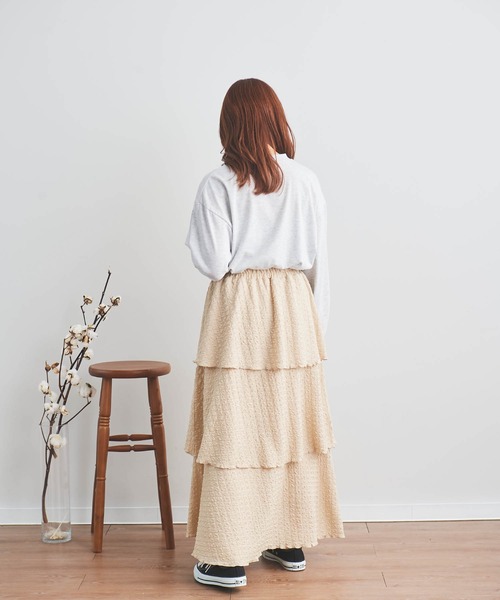 mil(ミル)の「【親子おそろい可能】ロゴ刺繍ロンT【レディースサイズ】(Tシャツ/カットソー・レディース・ホワイト/アッシュグレー/モカ/ラベンダー/ピンク/サックスブルー・S/XS)」の16枚目の写真