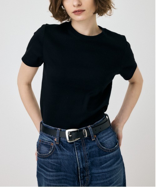 MOUSSY(マウジー)の「【2サイズ展開】SUVIN GIZA BASIC Tシャツ(Tシャツ/カットソー・レディース・ブラック/ライトベージュ/ライトピンク/ホワイト・1/2)」の3枚目の写真