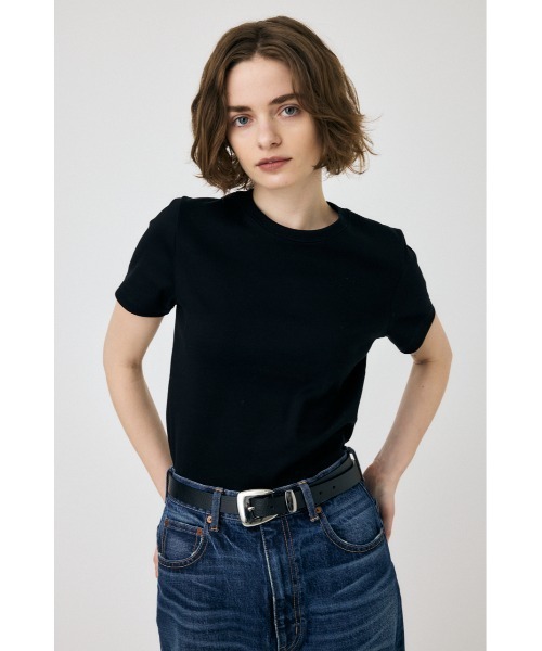MOUSSY(マウジー)の「【2サイズ展開】SUVIN GIZA BASIC Tシャツ(Tシャツ/カットソー・レディース・ブラック/ライトベージュ/ライトピンク/ホワイト・1/2)」の5枚目の写真