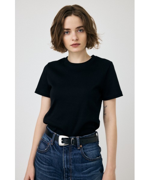 MOUSSY(マウジー)の「【2サイズ展開】SUVIN GIZA BASIC Tシャツ(Tシャツ/カットソー・レディース・ブラック/ライトベージュ/ライトピンク/ホワイト・1/2)」の6枚目の写真